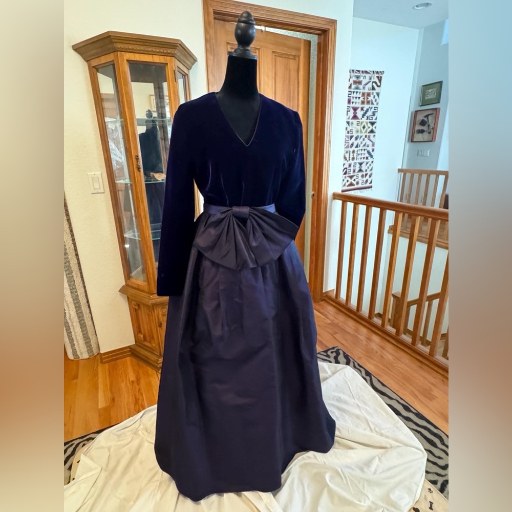 Christian Dior ‘Robes du Soir’ silk velvet dress with satin over skirt